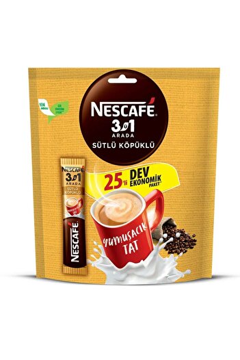 Nescafe 3'ü 1 Arada Sütlü Köpüklü 25'li