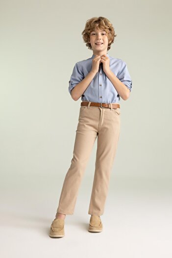 DeFacto Boy's Gabardine Trousers Set of 2 - Belted Z9209a623sm