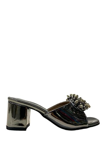 Tuğba Ortopedi Platinum Stone TH26 Women's Heeled Evening Dress Slippers