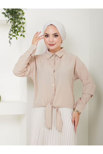 VOLT CLOTHİNG Γυναικείο πουκάμισο Viscose Trend - Tie-Up Fabric