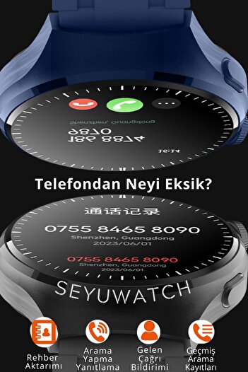 SEYUWATCH Watch Pro Gs 4 Akıllı Saat Iphone Ve Android Telefonlara Uyumlu Gümüş Smartwatch