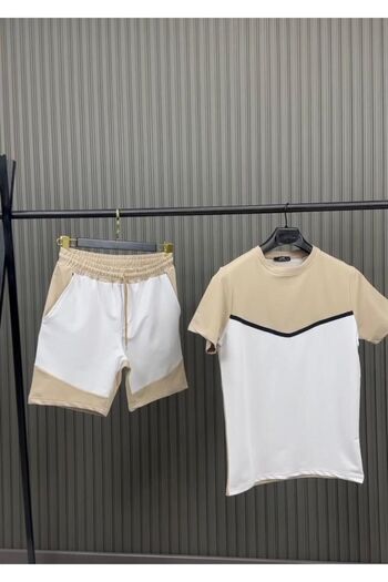 NO 601 White-Beige Tech Men's Set