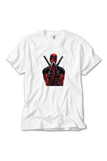 Z zepplin Deadpool Guns - White T-Shirt Design