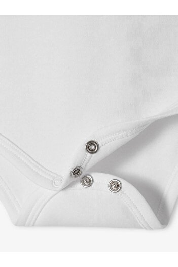 Overoz 5-Piece White Organic 100% Cotton Baby Bodysuit Set - Long Sleeve Bodysuit with Snap Fasteners