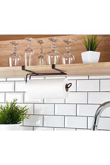 Emofom Metal Rack Hanging Paper Towel - Hanging Towel Holder
