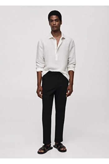 MANGO Man Seersucker Cotton Trousers