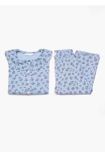MANGO Kids Desenli pamuklu uzun pijama
