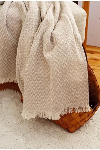 Senpai Pamuklu Koltuk Örtüsü 170x210 cm Tekli&Üçlü Koltuk,Çekyat ve Berjer İçin Modern Çizgili Yıkanabilir