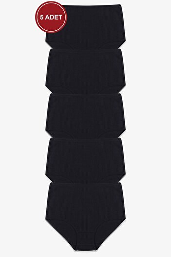 koza iç giyim Women's 5-Piece Ribbed Extra High Waist Panties