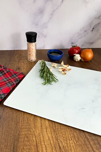 Decorita Klasik Mermer Desenli | Cam Kesme Tahtası - Cam Kesme Tablası | 30cm x 40cm