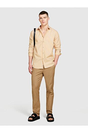 Sisley Ανδρικό παντελόνι Comfort σε καφέ χρώμα, 100% βαμβάκι