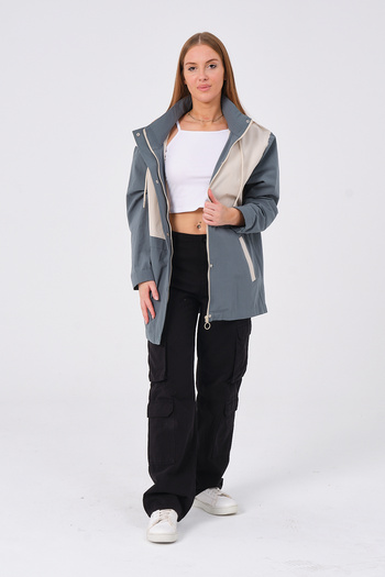 PIQUE Green Women's Coat - Hooded and Unlined
