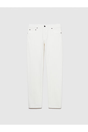Sisley White 5-pocket Men's Denim Trousers - Normal Waist