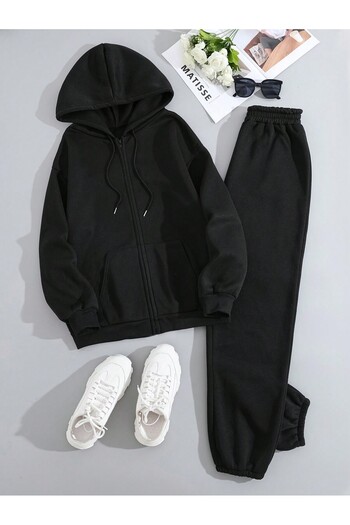EYAX MODA Φούτερ με φερμουάρ και φούτερ Jogger