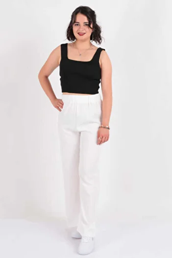 Puane Ecru Women's Aerobin Trousers - Comfortable Fit and Elastic Waist 18103
