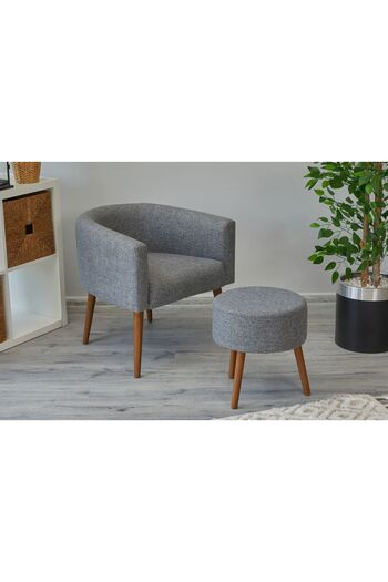 WEBPANYA Çay Seti Tekli Koltuk Berjer Ve Puf Takımı (SALON, BALKON, OFİS) 2 Li Takım