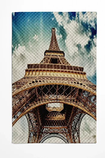 Else Dekor Paris Patterned Printed Eiffel Tower - Single Padded Pique Set