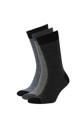 DeFacto Men's 3-Piece Cotton Long Socks