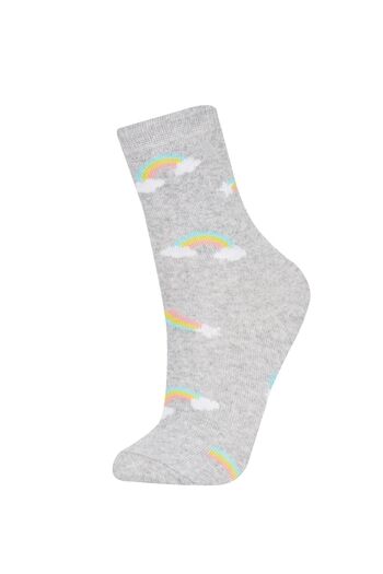 DeFacto Set of 3 Cotton Long Socks for Girls - D5725a8ns