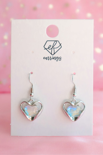 EFBUTİK Holographic Imported Heart Earrings