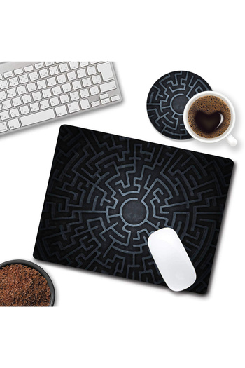 AsMat Paw 24cmx20cm Mause Pad ve Bardak Atlığı Takımı.3D Labirent Temalı Mause Pad(fare) ve Bardak Altlığı