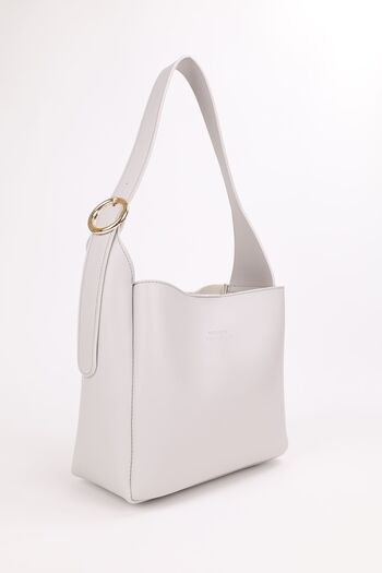 NOTHING Gray Cross Belt with Gold Buckle - Hand and Shoulder Bag with Strap