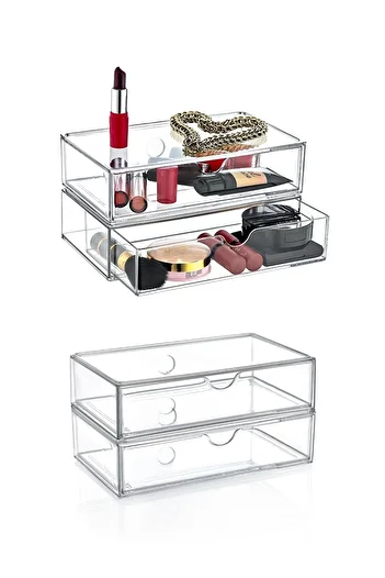 Onay Store Large Size 2 Pieces Drawer Module Cosmetic Makeup Jewelry Organizer - Makeup Organizer