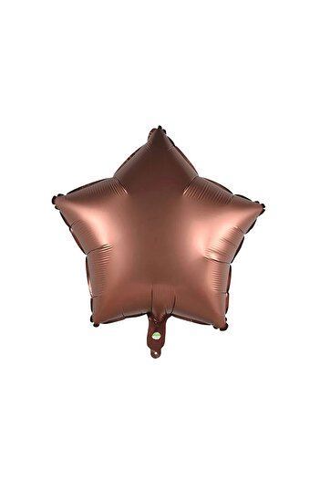 Onay Store 3lü Retro Kahverengi-Krem-Bej Yıldız Folyo Balon - 18 Inç (45 CM) - Yıldız Balon - Set Balon