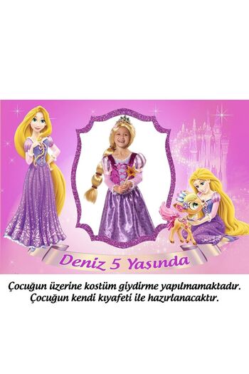 Sunligo Rapunzel Fotoğraflı Doğum Günü Seti Afiş, Magnet, Flama, Konuşma Balonu, Ikram Kürdanı, Balon