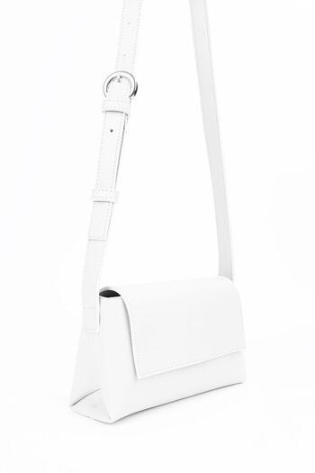 NOTHING White Mini Baguette - Cross Adjustable Belt and Strap Hand Arm and Shoulder Bag