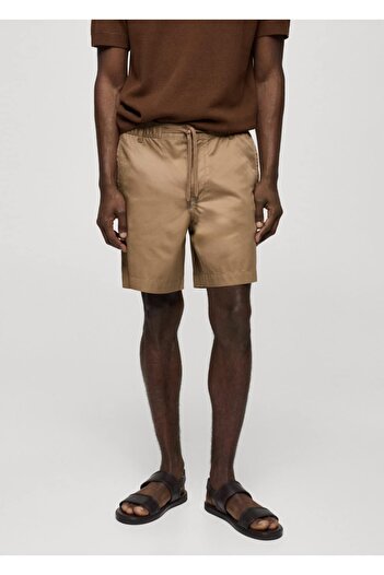 MANGO Man 100% Cotton Drawstring Bermuda Shorts