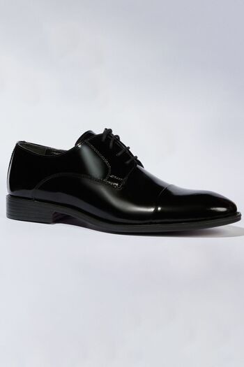 ALTINYILDIZ CLASSICS Men's Navy Blue 100% Leather Classic Patent Leather Shoes
