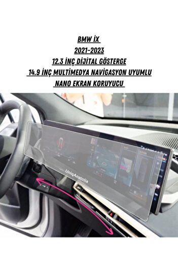 UniqAnatolia Bmw Ix 12.3 Inch Digital Display 14.9 Inch Navigation Compatible Nano Screen Protector 2021 2023