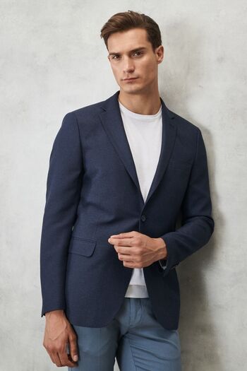 ALTINYILDIZ CLASSICS Ανδρικό σακάκι με μονό γιακά με μοτίβο Navy Blue Slim Fit