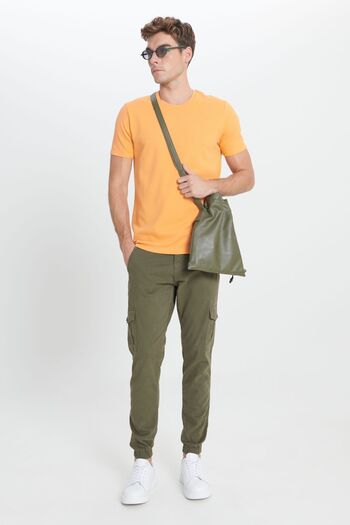 AC&Co / Altınyıldız Classics Men's Khaki Slim Fit Slim Fit Cargo Pocket Cotton Flexible Trousers