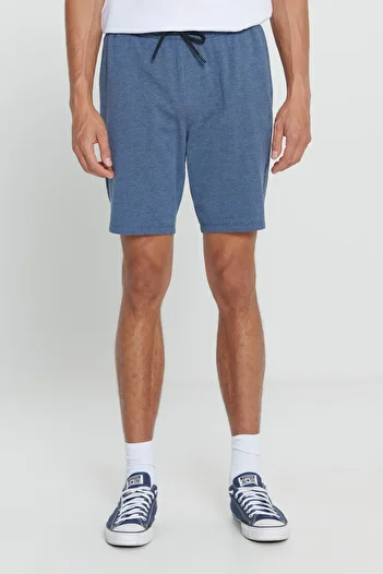 AC&Co / Altınyıldız Classics Men's Indigo Melange Standard Fit Regular Cut Cotton Comfortable Knitted Shorts