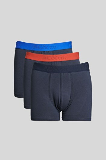 AC&Co / Altınyıldız Classics Ανδρικό Premium βαμβακερό Navy Blue 3 τεμαχίων εύκαμπτο πακέτο μπόξερ
