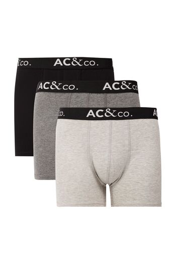 AC&Co / Altınyıldız Classics Ανδρικό Premium βαμβακερό μαύρο-ανθρακί εύκαμπτο πακέτο μπόξερ 3 τεμαχίων