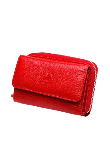 Westpolo West Polo Genuine Leather Women's Wallet Card Holder with Plenty of Card Holders
