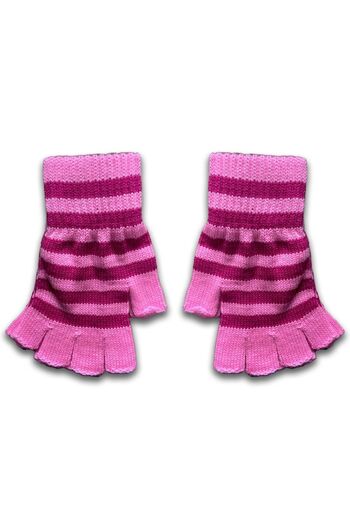 Köstebek Pink Fuchsia Striped Cut Finger Unisex Gloves
