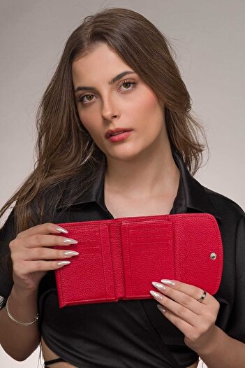 Westpolo West Polo Genuine Leather Small Women's Wallet Card Holder with Lots of Cards