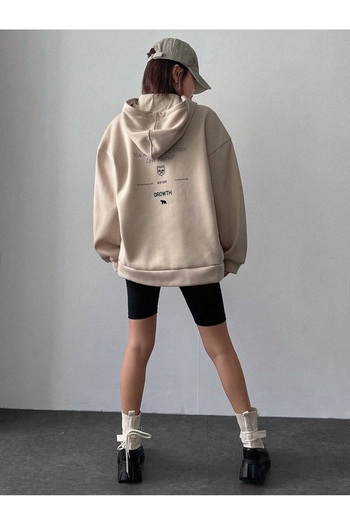 MOONBULL Φούτερ Unisex Oversize με κουκούλα - Growth Back Printed