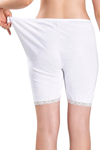 Jiber Women's White Cotton Lycra Large Size Cuffed 3-Piece Panties 643