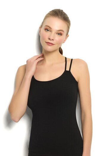 Jiber Women's Black Double String Tank Top 509