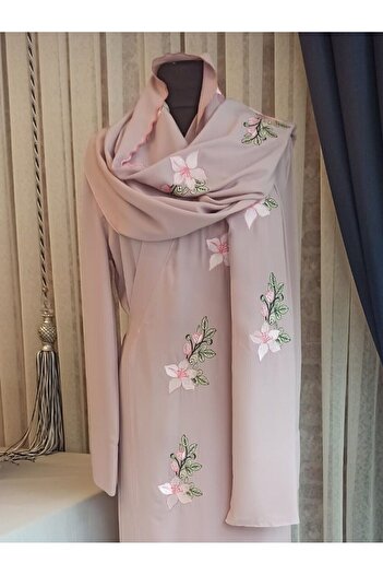 Misue Handmade Σετ προσευχής με κεντητό μεταξωτό φόρεμα και ρόμπα - Δέσιμο σχέδιο προίκας