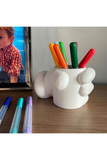 Root Made Mickey Mouse El Şeklinde Kalemlik Dekoratif Çok Amaçlı Kullanılabilir Saksı ve Fırçalık Organizer