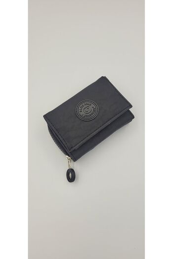 DAVID POLO Women's Crinkle Fabric Mini Size Sports Multi-Pocket and High Quality Wallet