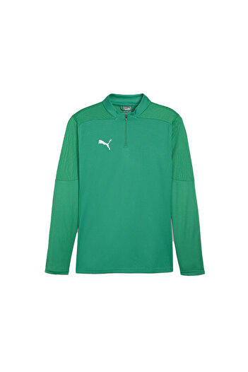 Puma Men's Football Training T-Shirt - Teamfinal Training, 1/4 Zip, Long Sleeve, Green65855105