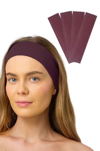 Salvia Dione Cotton Flexible 4-Piece Sports Bandana Set - Cherry Rotten Melange for Running, Trekking, Yoga, Pilates