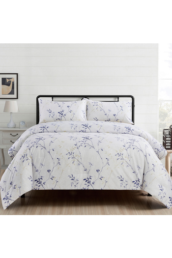 In House Smith | 4 Pieces Summer Comforter Set - King - 260x240 cm - Blue & Gold